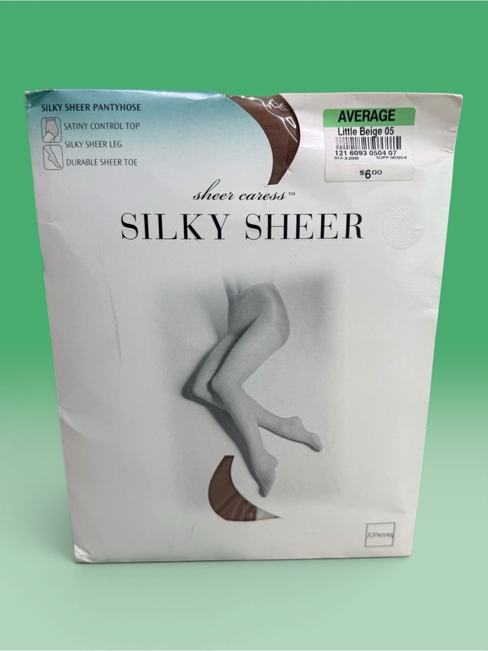 JCPenney Sheer Caress Silky Sheer Control Top Pantyhose Average Little Beige